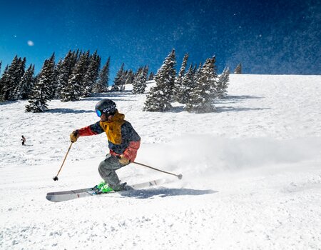 Skifahrer auf Piste